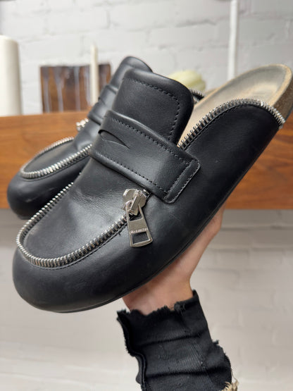 J.W. Anderson ‘Zipper Track’ Leather Slip On Mules