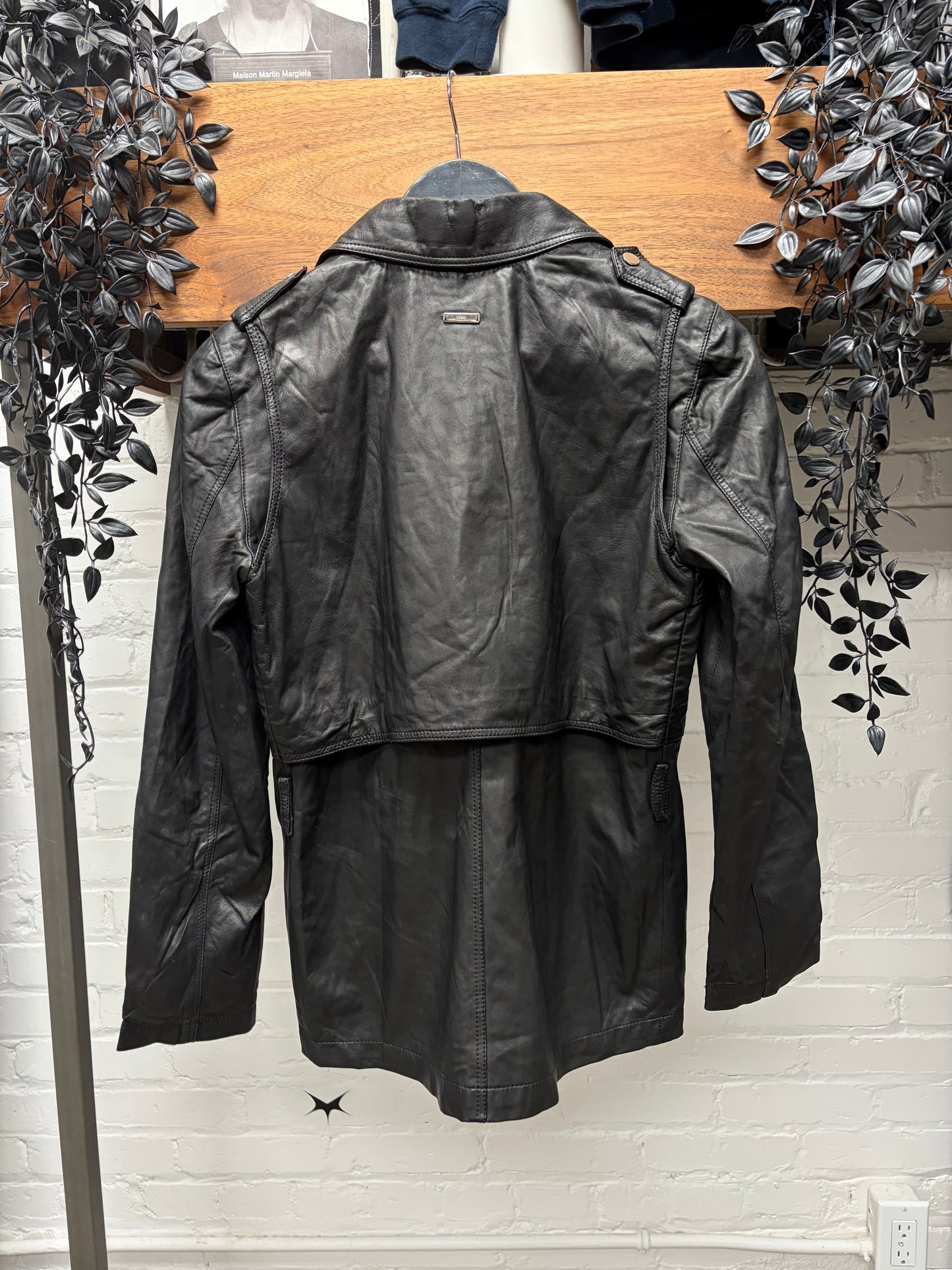 2000s Gucci Lambskin Leather Double Zip Collared Jacket