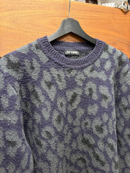 AW2014 Raf Simons Leopard Print Wool Knit Sweater