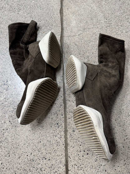 Rick Owens x Adidas ‘Dust’ Brown Suede Sock Runners