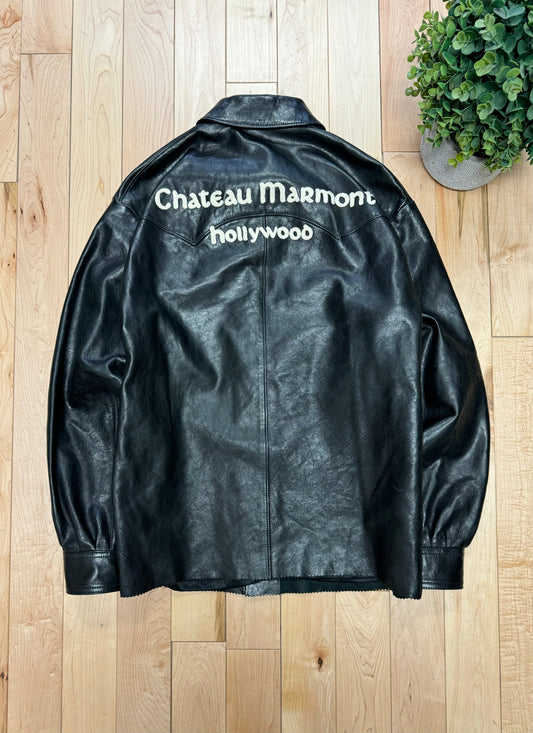 2019 Gucci Cruise Collection ‘Chateau Marmont’ Embroidered Leather Shirt