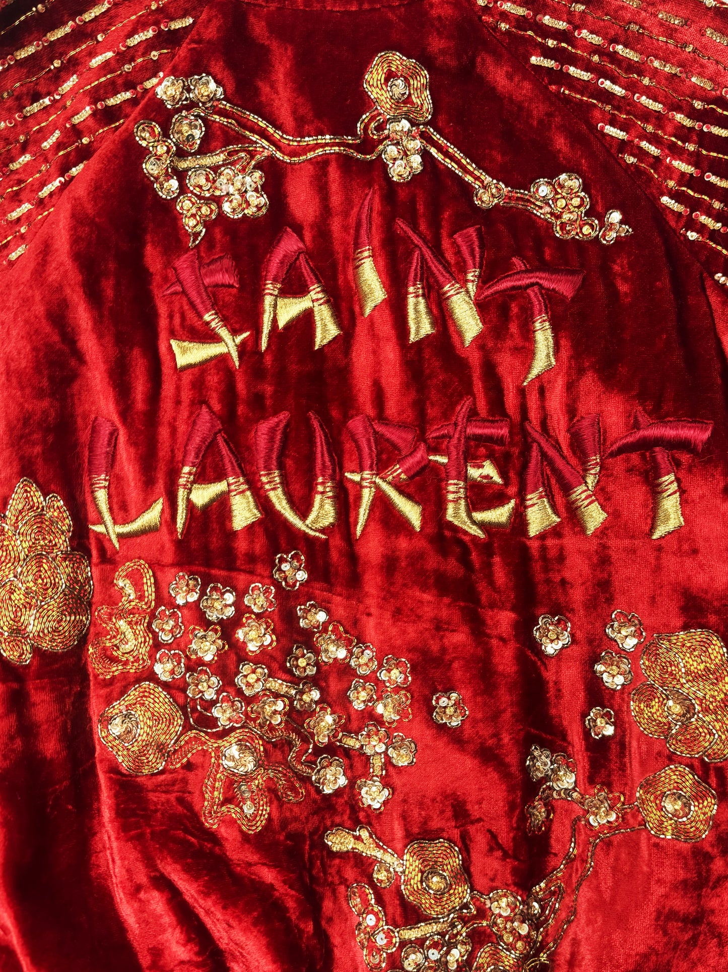 AW2019 Saint Laurent Sequin Hand Beaded ‘Sukajan’ Souvenir Jacket