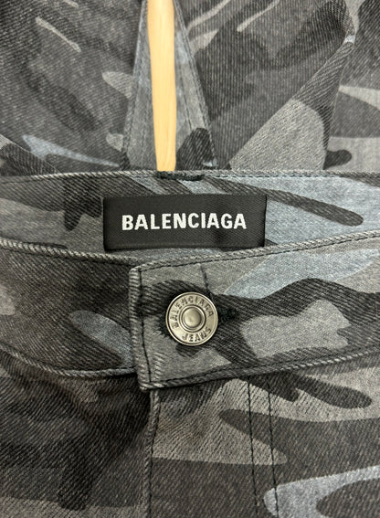 2020 Balenciaga Japan Exclusive ‘Russian Police Camo’ Oversized Denim Shorts