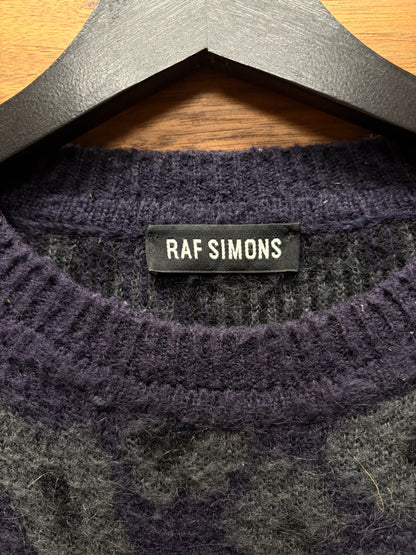 AW2014 Raf Simons Leopard Print Wool Knit Sweater