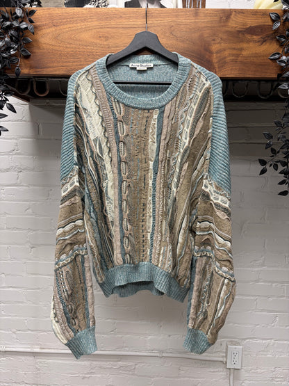 Acne Studios ‘Coogi’ Vintage Inspired Brown/Blue Knit Sweater