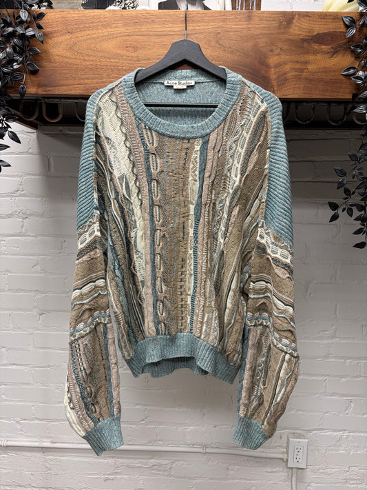 Acne Studios ‘Coogi’ Vintage Inspired Brown/Blue Knit Sweater