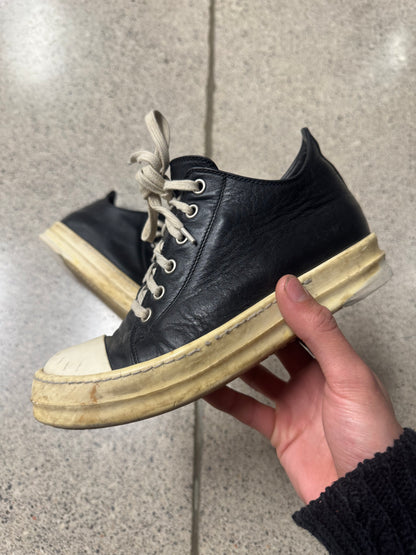 Rick Owens Lambskin Leather ‘Ramones’ Low Top Sneakers