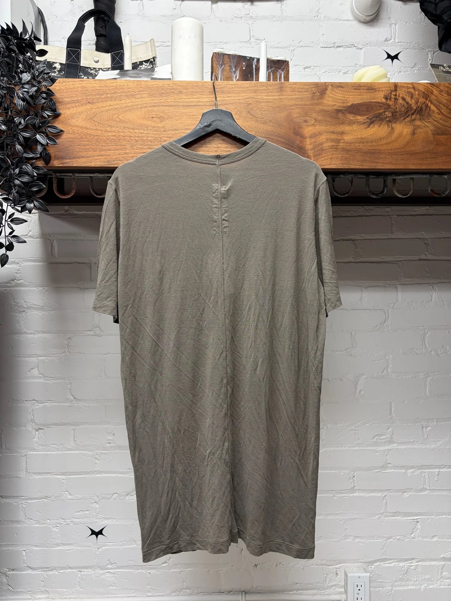 AW2019 Rick Owens ‘Larry’ Dust Brown ‘Level’ Oversized T-Shirt