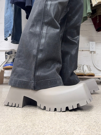 Balenciaga ‘Trooper’ Slate Grey Square Toe Combat Boots