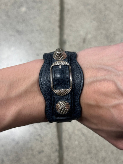 Balenciaga ‘Arena’ Leather Buckle Strap Bracelet