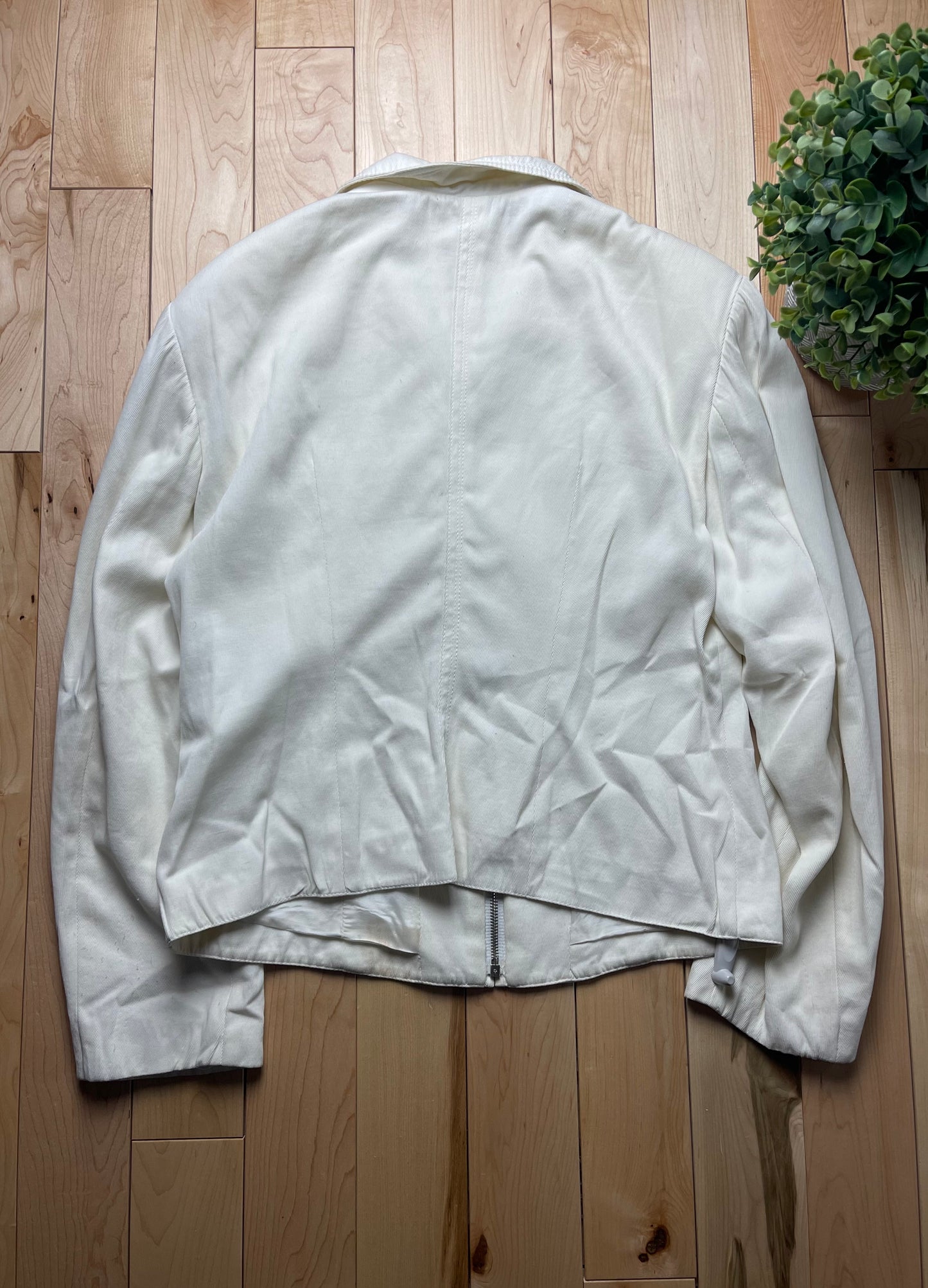 Vintage 1990’s Versace Cream White Denim Jacket