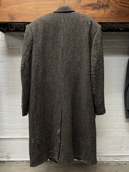 AW2021 Balenciaga Oversized ‘Shoulder-Pad’ Wool/Tweed Distressed Overcoat