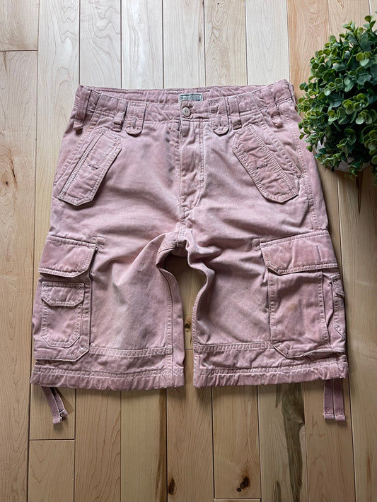 2000s Dolce & Gabbana Pink Wide Cut Denim Cargo Shorts