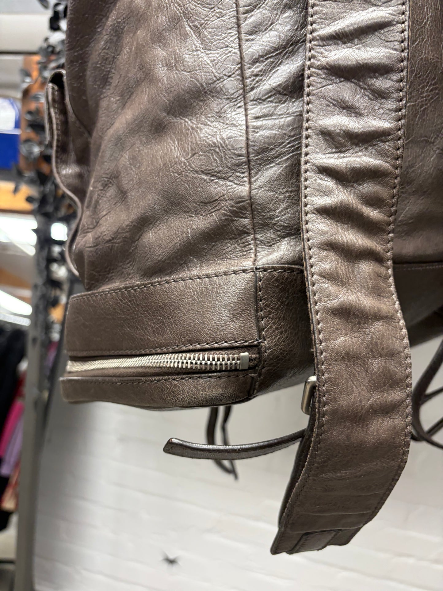 Mid 2000s Balenciaga‘Traveller’ Brown Lambskin Leather Backpack