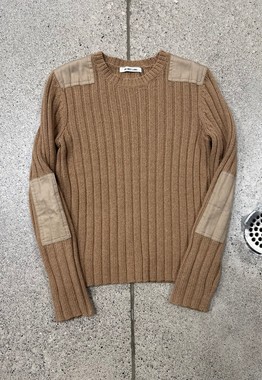 2000s OG Helmut Lang ‘Military Patch’ Ribbed Knit Sweater