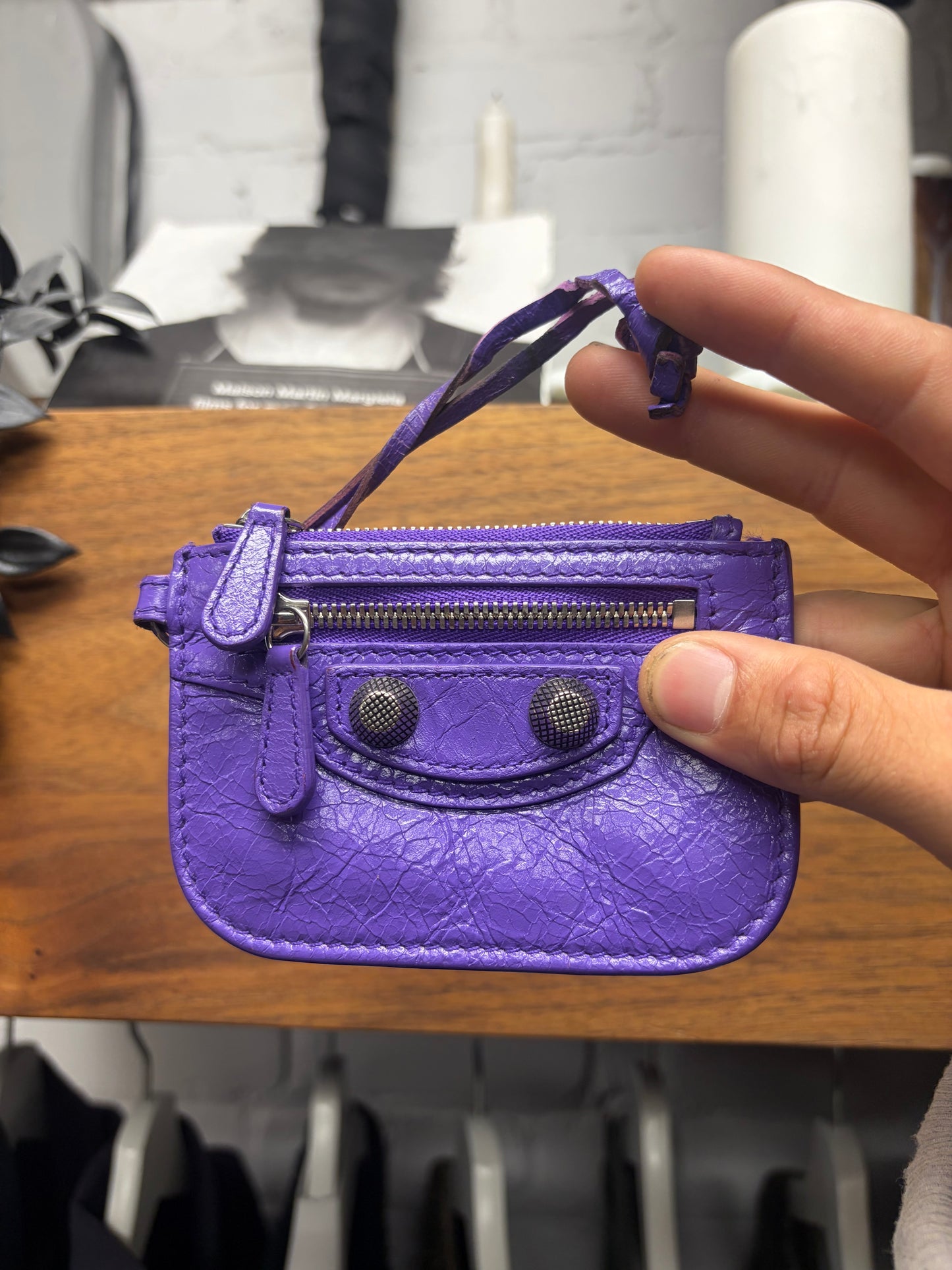 Balenciaga ‘Le Cagole’ Purple Cardholder Wallet