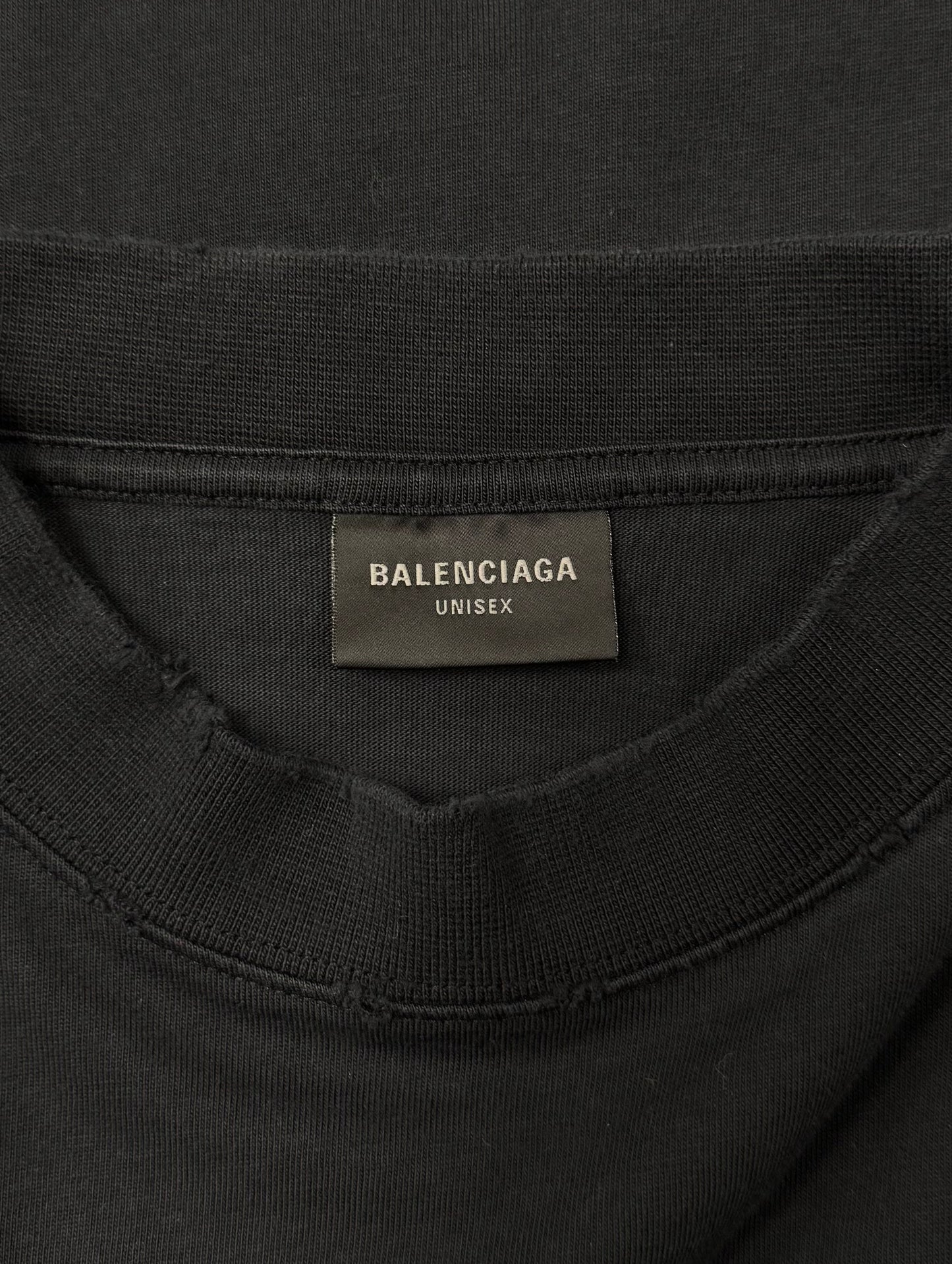 SS2024 Balenciaga ‘3B’ Distressed Black Oversized T-Shirt