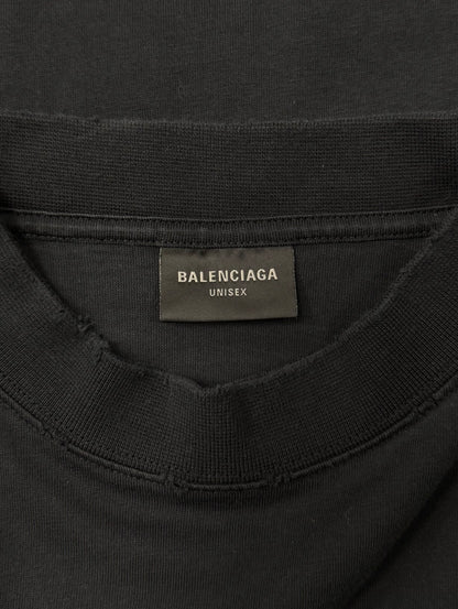SS2024 Balenciaga ‘3B’ Distressed Black Oversized T-Shirt