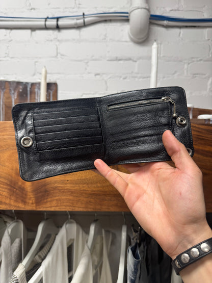 Chrome Hearts ‘1Snap’ Black Calfskin Leather ‘Cross Ball’ Bifold Wallet