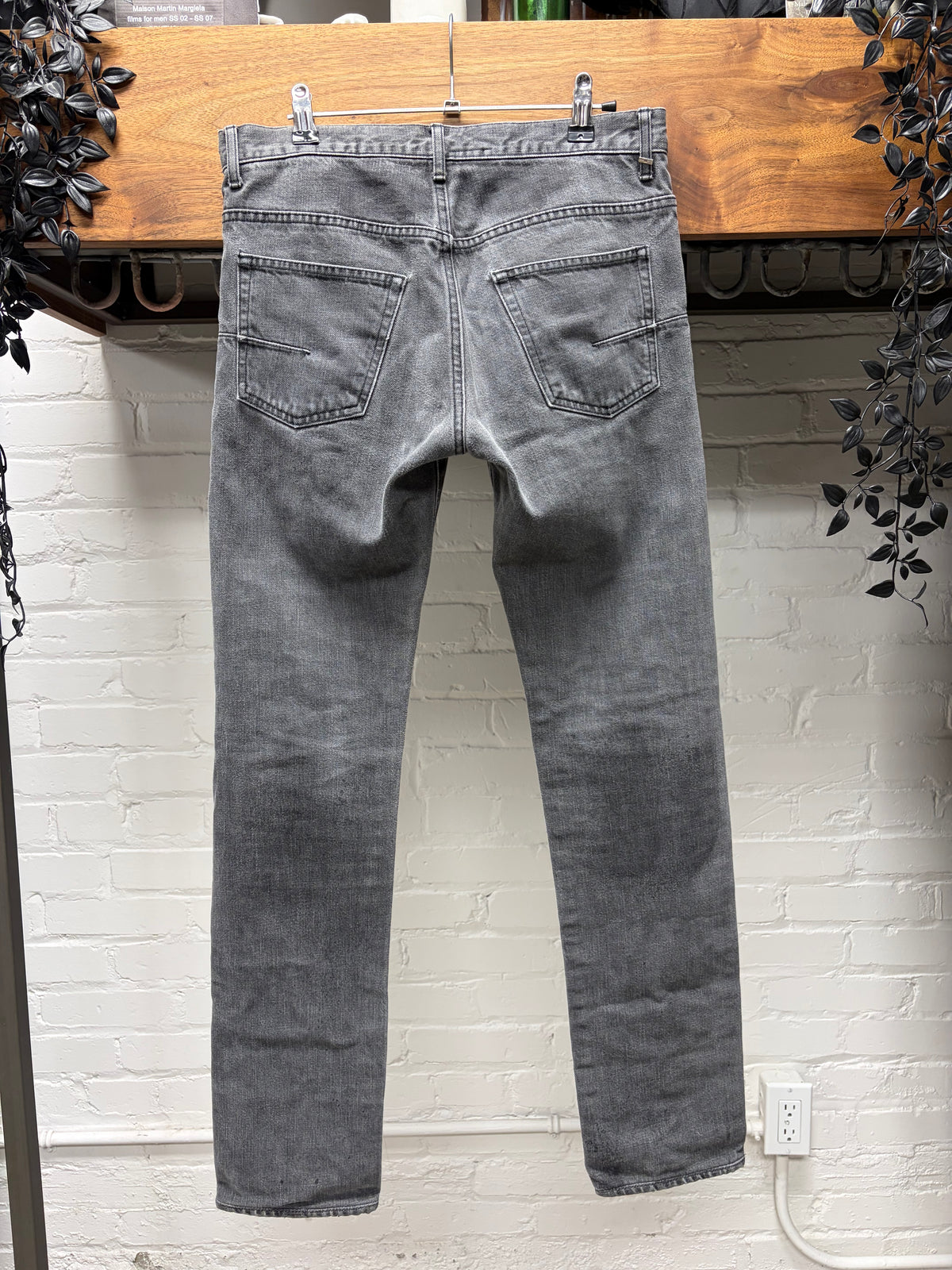 Dior Homme Grey ‘Clawmark’ Distressed Skinny Jeans