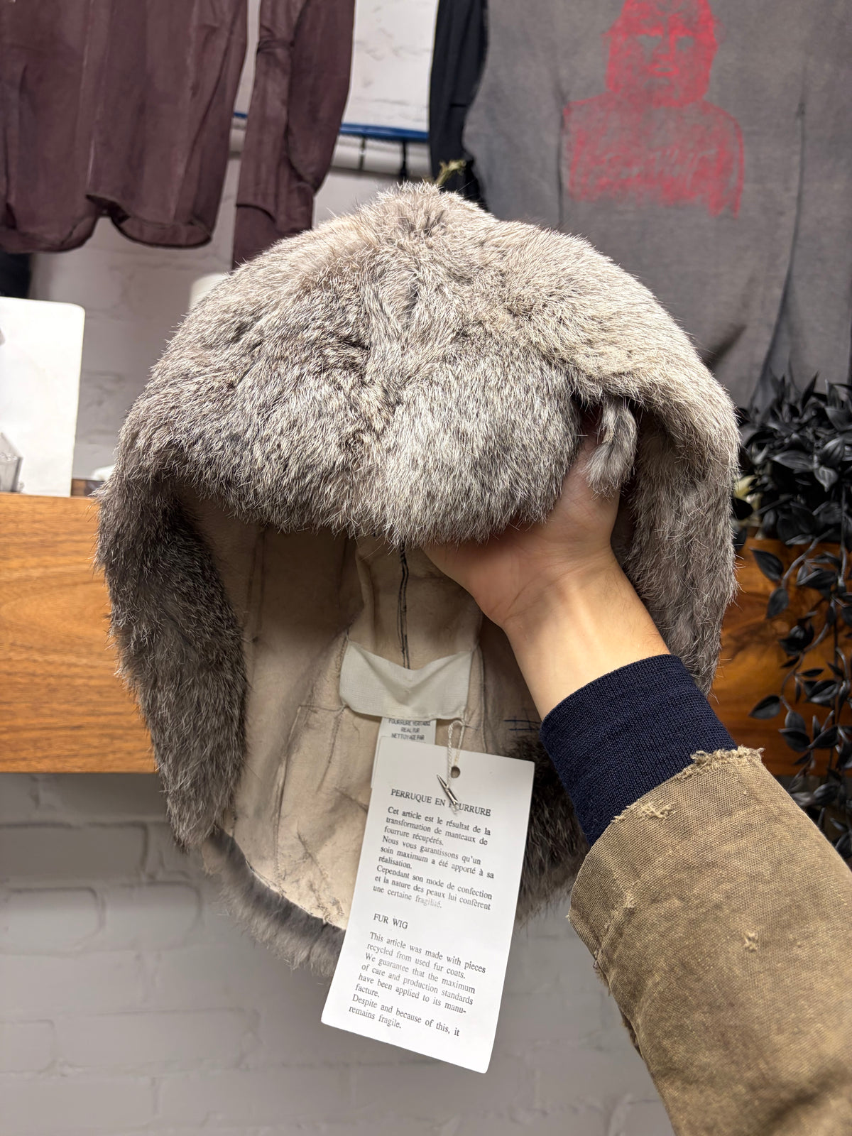 AW1997 Maison Martin Margiela x Bless Genuine Grey Fur Wig