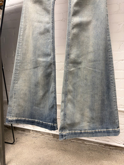 Rick Owens ‘Bolans’ Sky Blue Flared Leg Denim