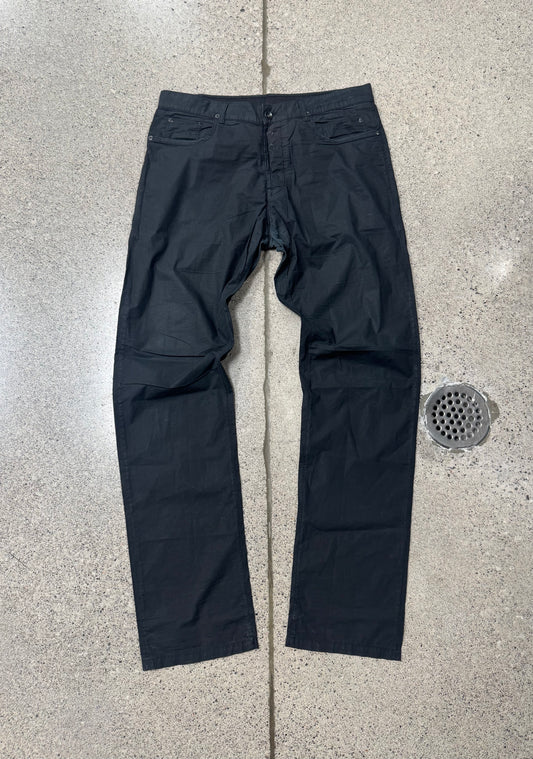 2013 Rick Owens Olmar & Mirta Era Light Cotton Black Straight Leg Pants