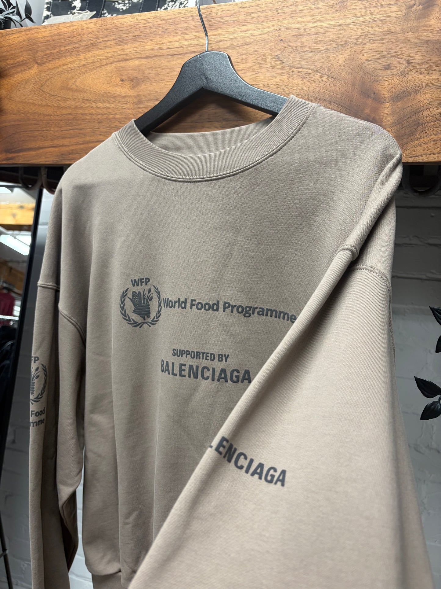 Balenciaga ‘World Food Programme’ WFP Brown Crewneck Sweatshirt