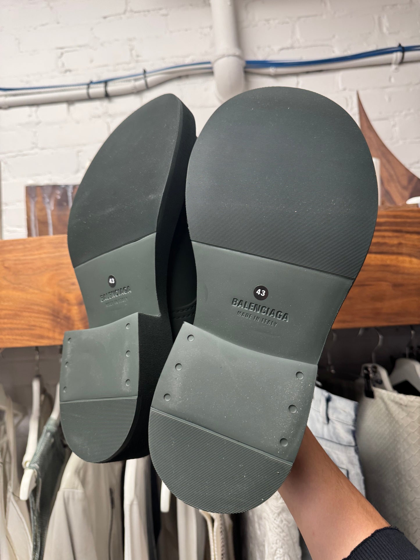 Balenciaga ‘Steriod’ Military Green Oversized Derbys