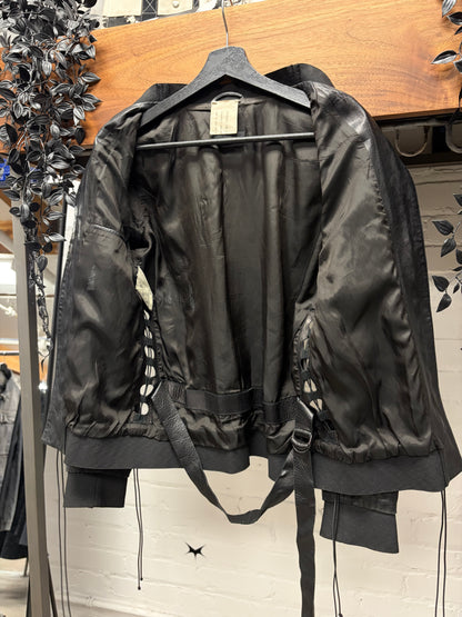 SAMPLE SS2001 Helmut Lang ‘Corset Bondage’ Lambskin Leather Jacket