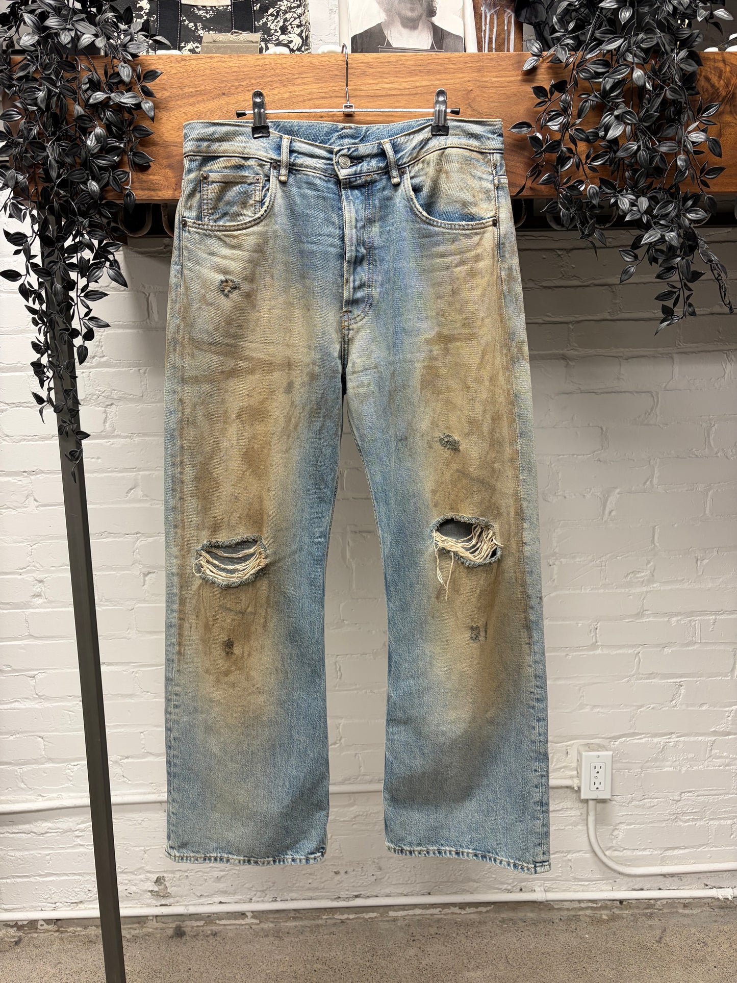 Acne Studios 2021 ‘Dirt Wash’ Blue Flared Cut Denim