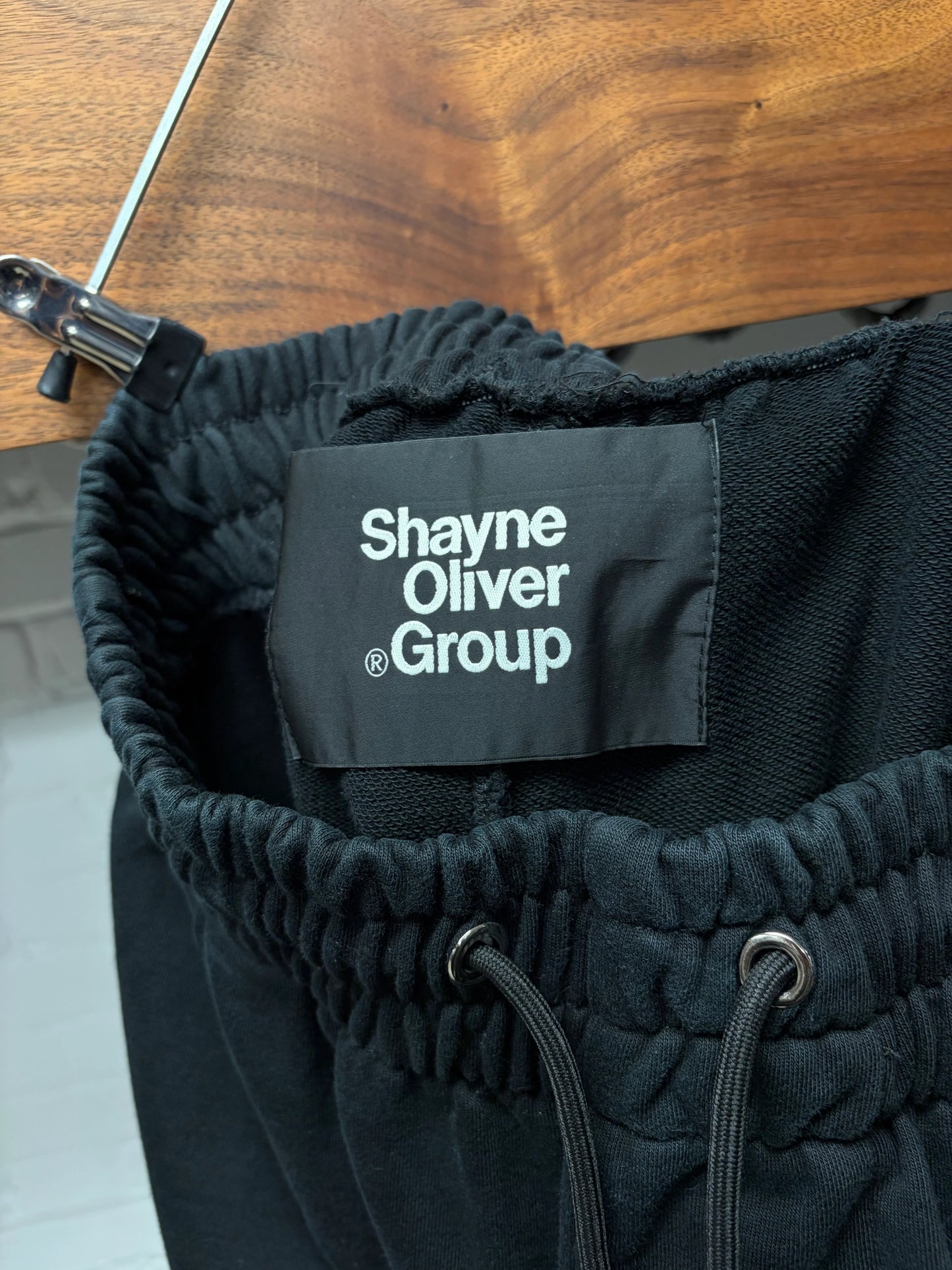 Anonymous Club ‘Heritage Logo’ Embroidered Black Wide Leg Sweatpants