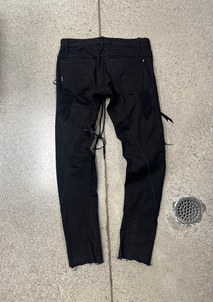Kmrii Snakeskin Leather Patch Black Slim/Skinny Cut Denim
