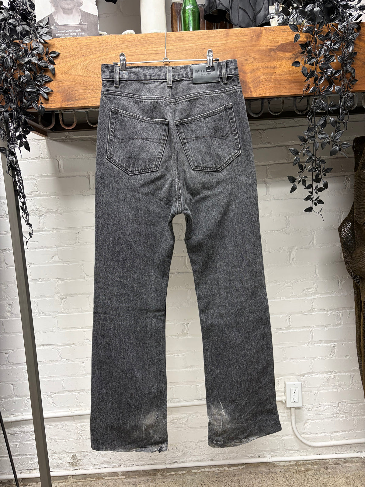 2023 Balenciaga Washed Grey Flared Leg Bootcut Denim