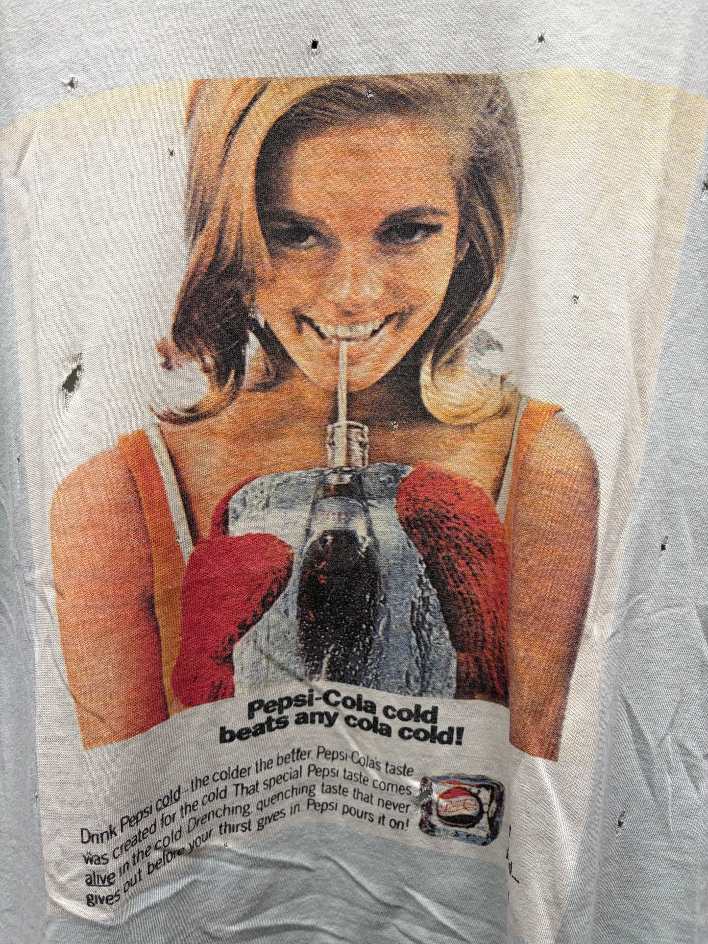 2000s Dolce & Gabbana ‘Pepsi Cola’ Shotgun Distressed Graphic T-Shirt