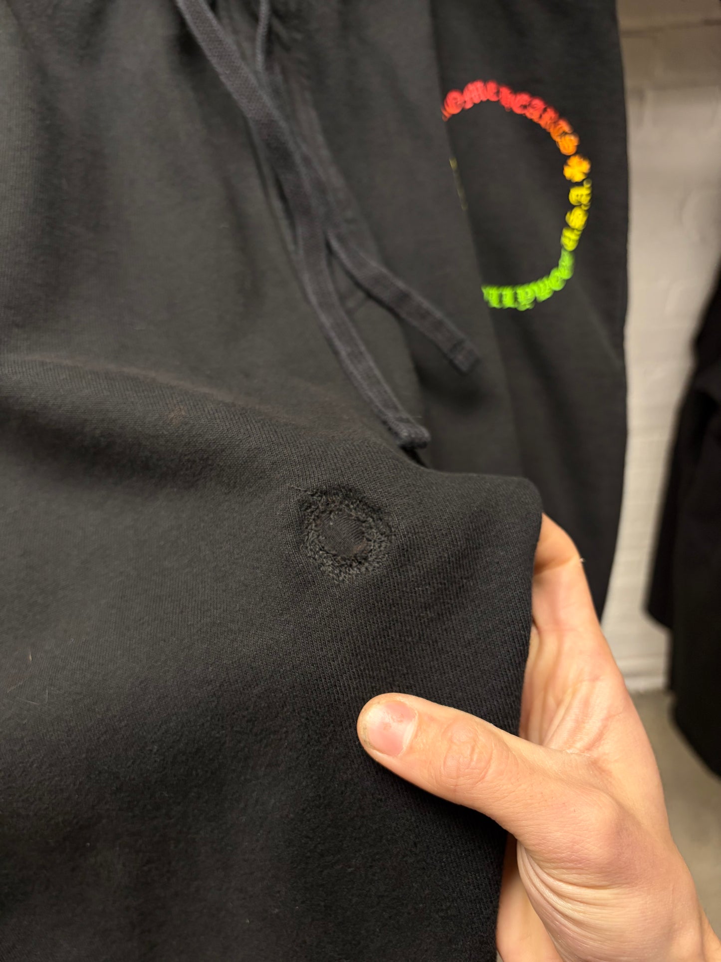 Chrome Hearts ‘Floral Cross’ Gradient Logo Black Drawstring Sweatpants