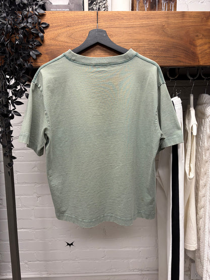 Acne Studios ‘Minimal Logo’ Mint Green Cropped Fit Oversized T-Shirt