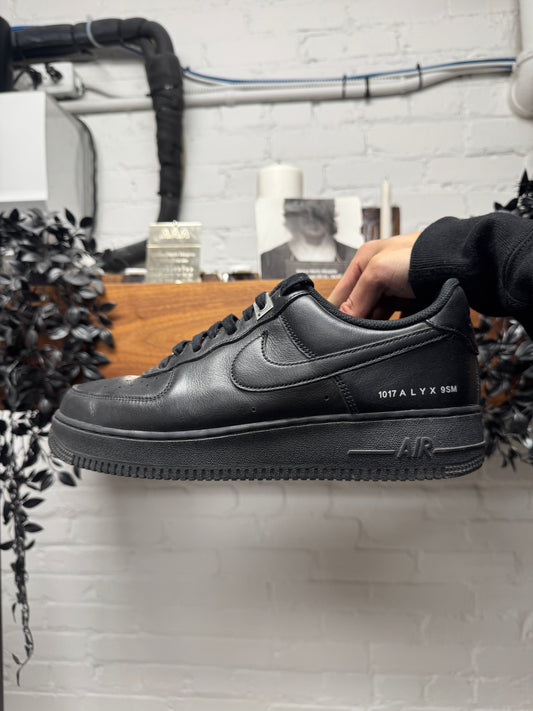 1017 Alyx 9SM  Black ‘Air Force 1’ Premium Leather Low Top Sneakers