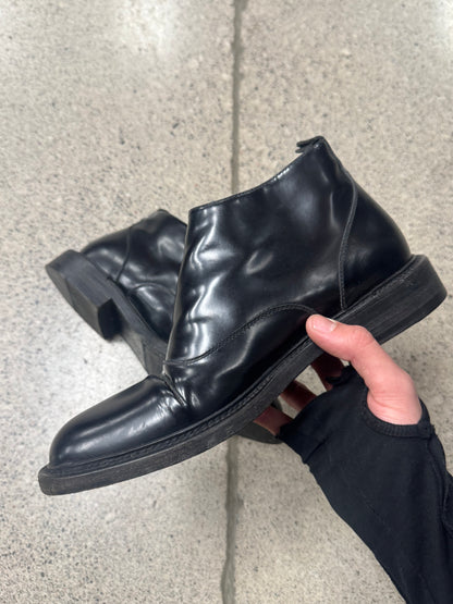 Saint Laurent Black Patent Leather ‘Side-Zip’ Ankle Boots