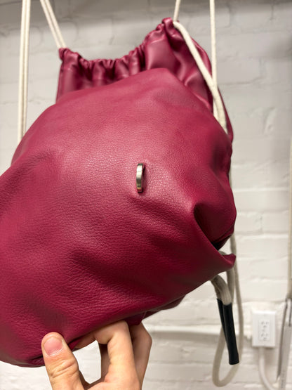 SS2023 Rick Owens ‘Edfu’ Fuchsia/Pink Leather Drawstring Bag