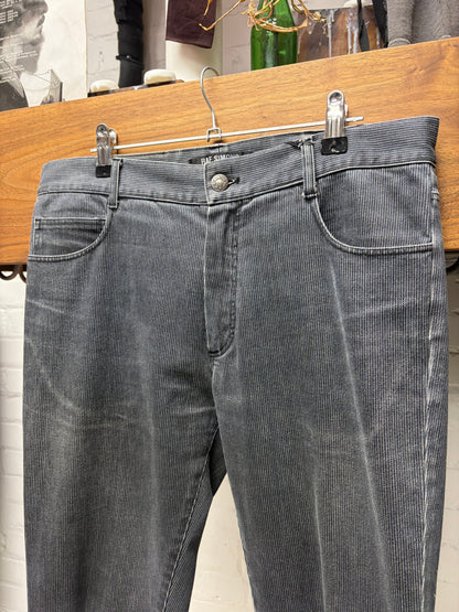 AW2008 Raf Simons Faded Black Corduroy Slim Cut Pants
