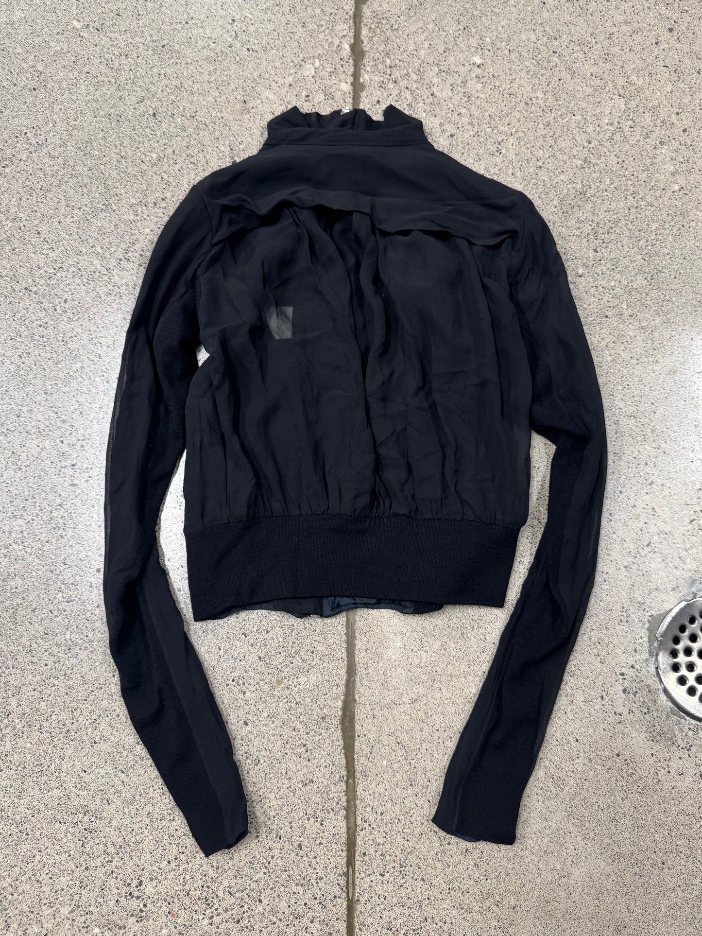 Rick Owens Olmar & Mirta Era ‘Sheer Back’ Zip Up High Neck Track Jacket