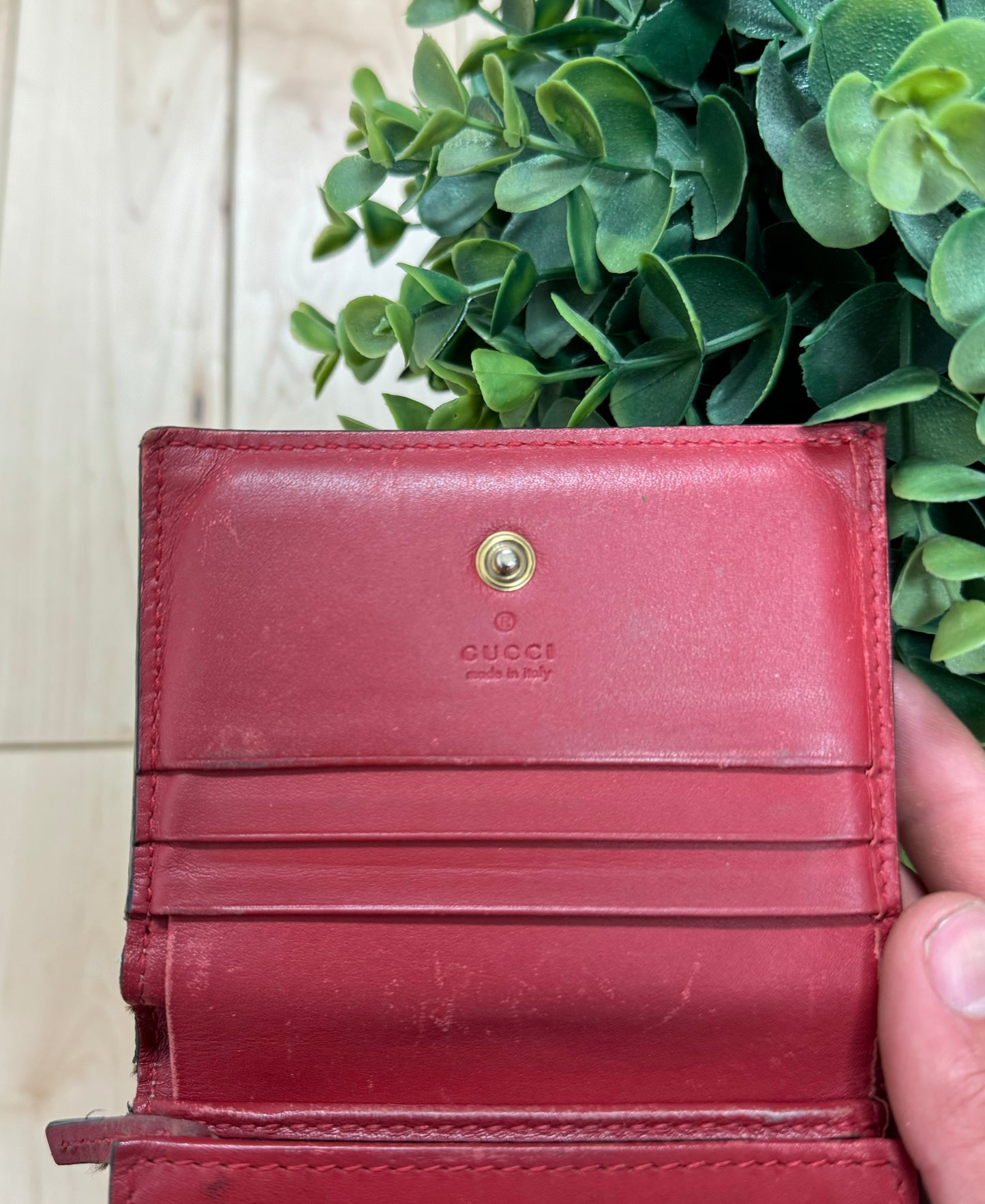 Gucci ‘GG Supreme’ Cherry Logo Snap Closure Wallet