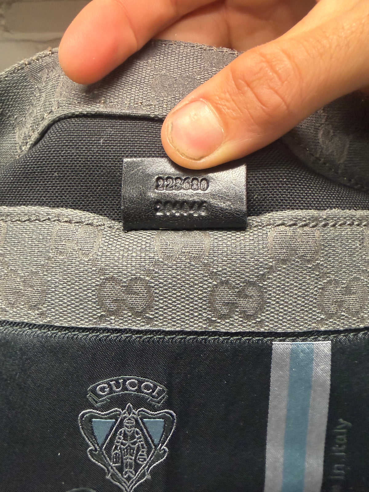 2000s Gucci Silver Canvas 'Guccisima' Monogram Crossbody Messenger Bag
