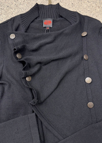 Vintage Jean Paul Gaultier ‘Napoleon’ Fencing Closure Black Sweater