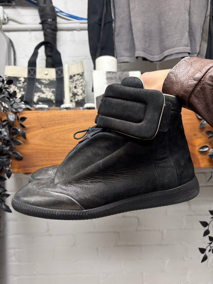 Maison Margiela Black/Silver Toe ‘Future’ Leather High Top Sneakers