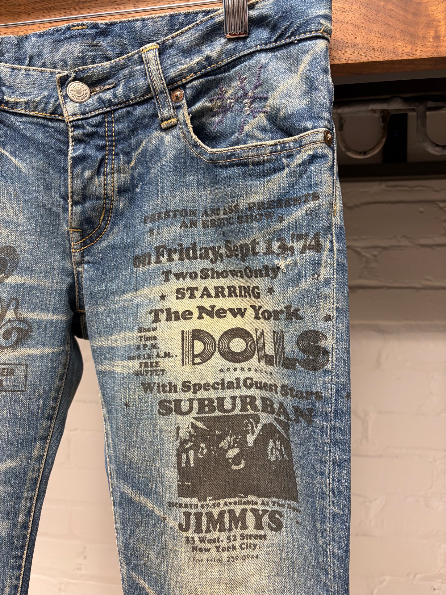 Hysteric Glamour ‘New York Dolls’ Studded Blue Skinny Jeans