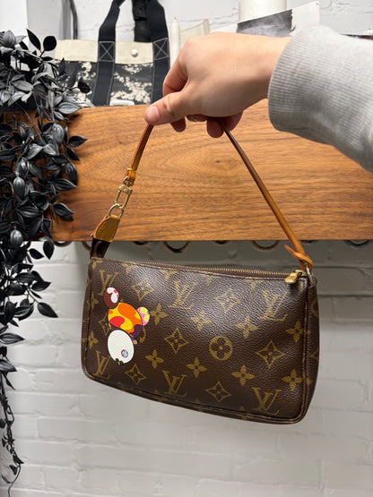SS2003 Louis Vuitton x Takashi Murakami ‘Panda’ Monogram  ‘Pochette’ Mini Shoulder Bag