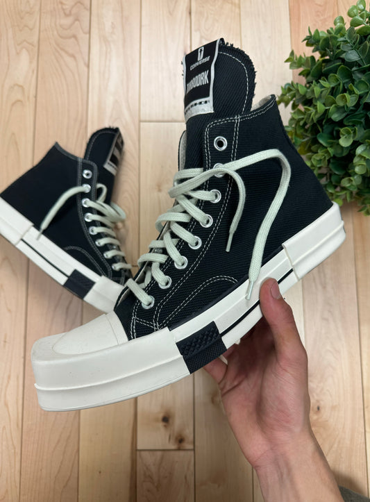 Rick Owens x Converse ‘TurboDRK’ Black Canvas High Top Sneakers