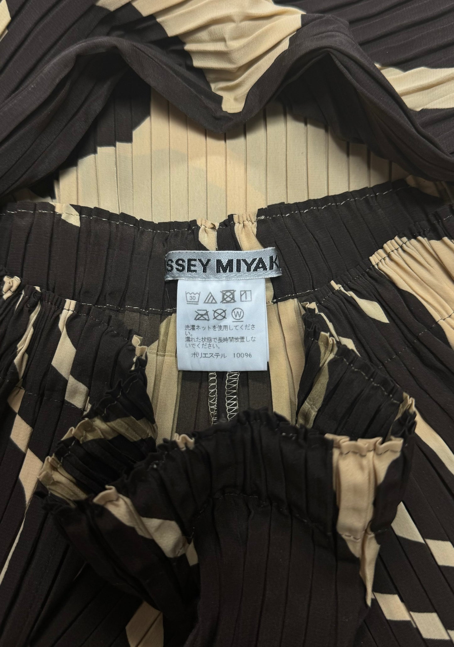 Issey Miyake Pleats Please Brown Wide Leg Pants